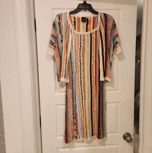 COOGI Orange Yellow Dolman Sleeve Midi Dress